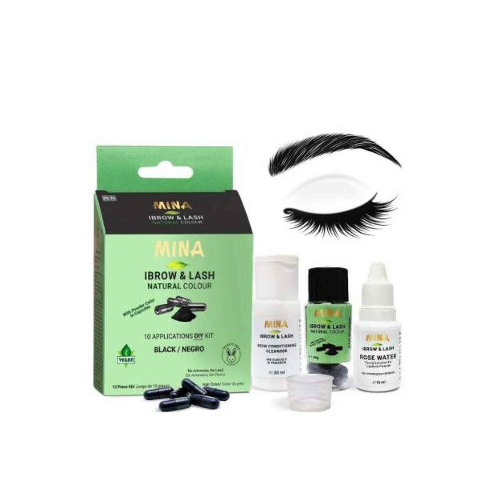 Minai brow And Lash Tint kit Black Natural Spot coloring, Brow Tinting Kit Pow